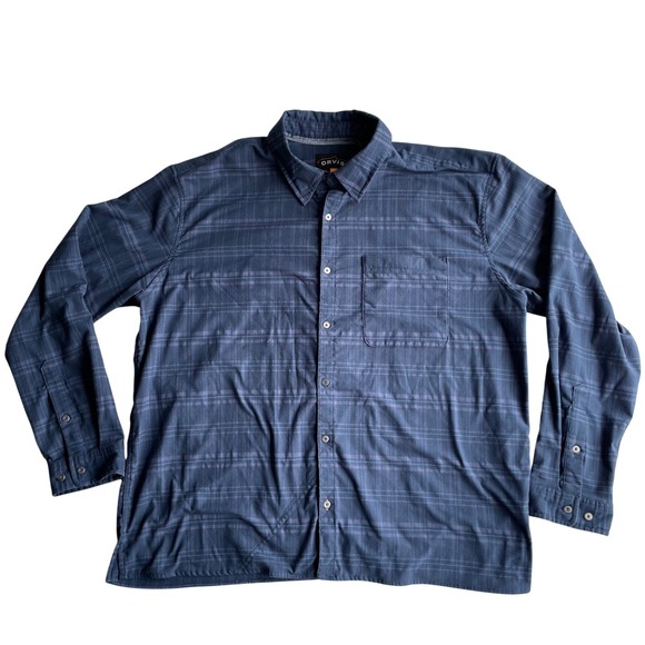 Orvis Other - ORVIS Mens Plaid Long Sleeve Button Up Shirt XXL Blue Outdoor Tech Flannel
